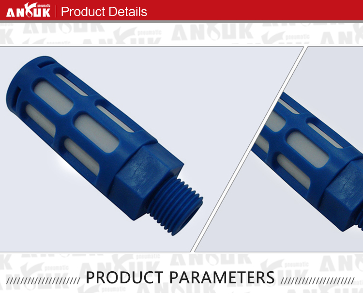 Pneumatischer Schnellabluft-Schalldämpfer aus Messing der PSU-Serie aus Kunststoff